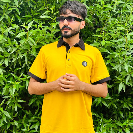 Mustard (Arm Stripe)  Polo Shirt