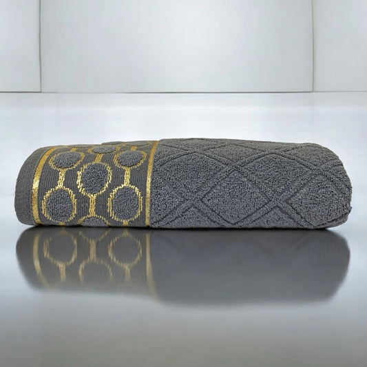 Tri Gold Soft Towel- Grey