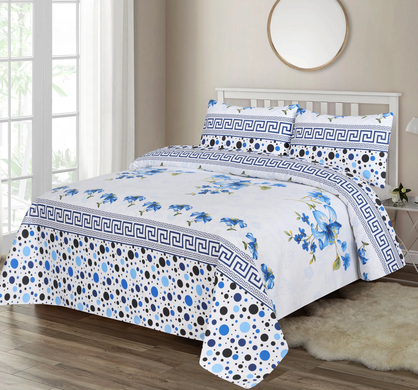 Spot Blue Bedsheet Set