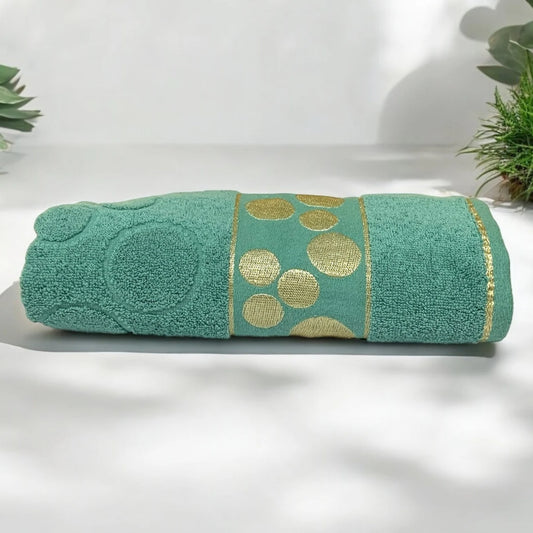 Golden Circle Soft Towel- Sea Green