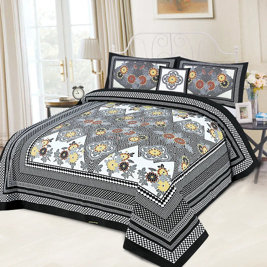 Abundant - 3D Cotton Panel Bedsheet Set