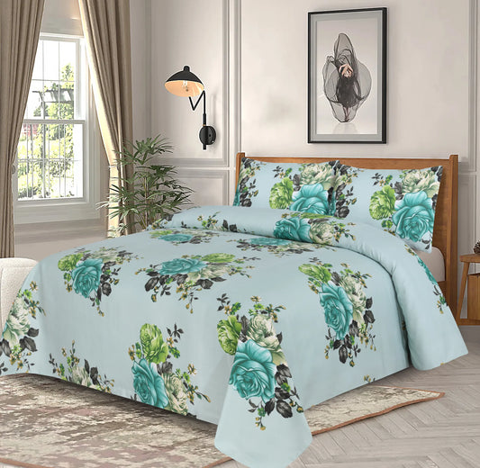 Blossom Mint Bedsheet Set