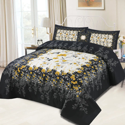 Petunia - 3D Cotton Panel Bedsheet Set