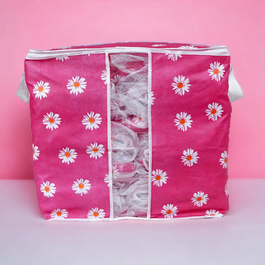 Non-Woven Floral Storage Bag - Pink