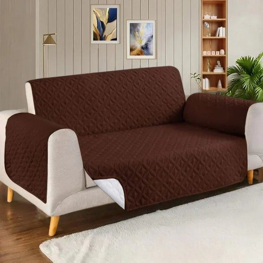 Brown Quilted Sofa Cover