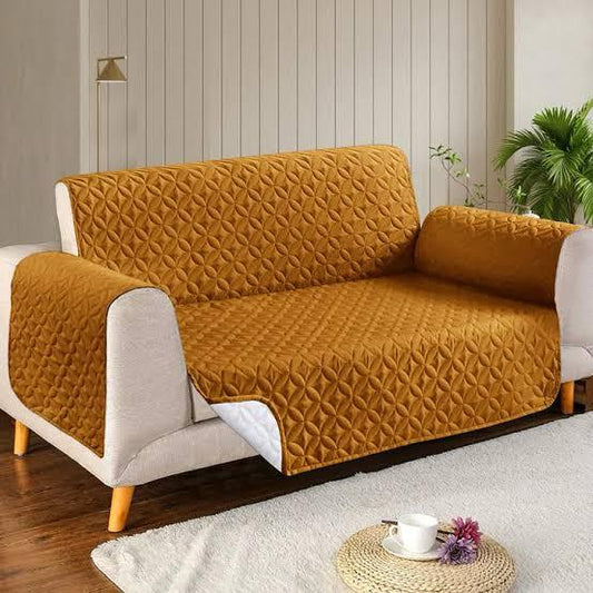 Mustard Quilted Sofa Cover