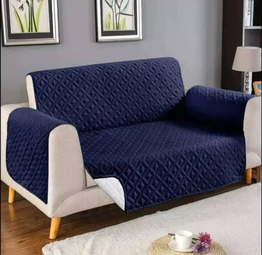 Blue Quilted Sofa Cover