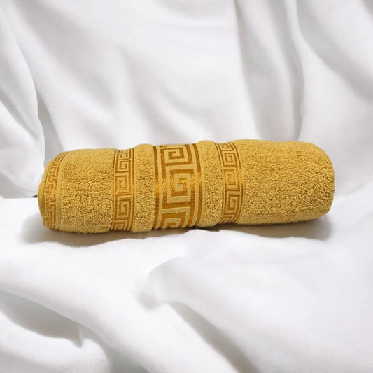 Versace Cotton Soft Towel- Mustard