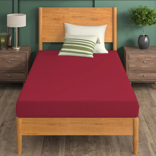 Maroon Mattress Protector- Single